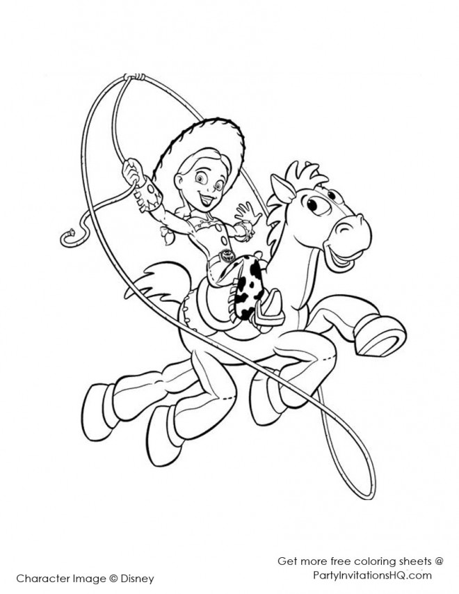 Coloriage et dessins gratuits Cowgirl sur Le Cheval Disney à imprimer