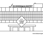 Coloriage Fa&ccedil;ade d'un supermarch&eacute;