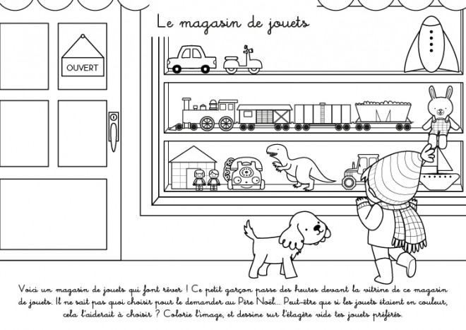 Coloriage Le Magasin de Jouets pour Enfant dessin  gratuit 