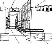 Coloriage Les Rayons de Magasin