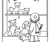 Coloriage Magasin d'animaux