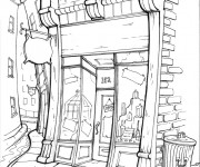 Coloriage Magasin vectoriel