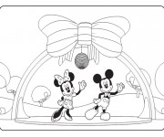 Coloriage Mickey et Minnie Mouse en dansant