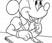 Coloriage Minnie Mouse écrit Une Lettre