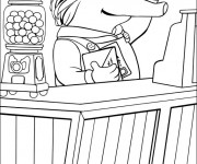 Coloriage Un G&eacute;rant de Magasin dr&ocirc;le