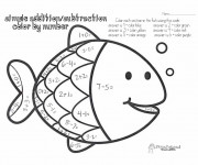 Coloriage Addition Poisson simple