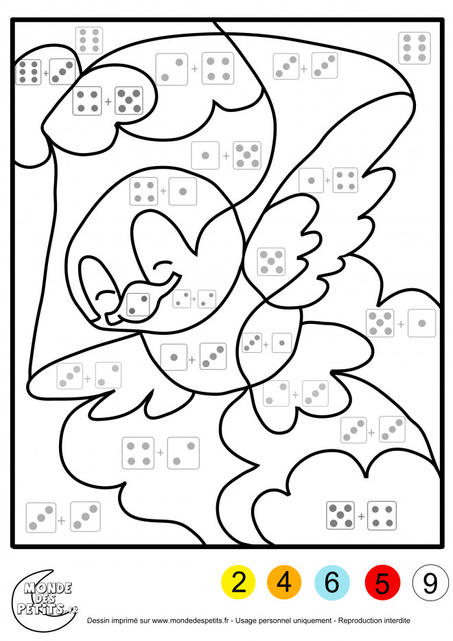 Coloriage Magique GS addition dessin gratuit à imprimer
