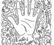 Coloriage Abstrait main