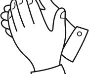 Coloriage Applaudir &agrave; l'aide de la main