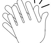 Coloriage Applaudissements des mains