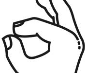 Coloriage D'accord avec la mains