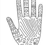 Coloriage D&eacute;coration d'une main