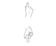 Coloriage Des dgoits en haut et en bas