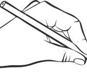 Coloriage Dessiner avec un crayon dans la main