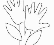 Coloriage Deux mains comme une plante