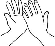 Coloriage Deux Mains en salutation
