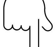 Coloriage doigt de la main vers le bas