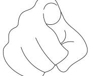 Coloriage Doigt pointant vers l'emoji du spectateur