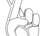 Coloriage Doigts crois&eacute;s stylis&eacute;