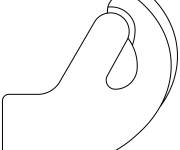 Coloriage Doigts pinc&eacute;s signe d'attendre