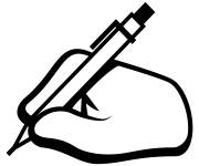 Coloriage Emoji de main d'&eacute;criture cmp