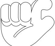 Coloriage Emoji main pinc&eacute;e