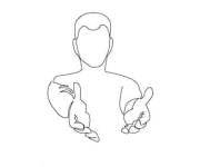 Coloriage et dessins gratuit Invitation avec les mains à imprimer