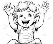Coloriage L'enfant levant sa main
