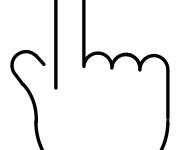 Coloriage La main fait le signe de se diriger vers le hait