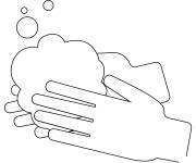 Coloriage Laver les mains