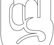 Coloriage le signe des cornes de la main