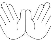 Coloriage Les mains ouvertes facile