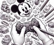 Coloriage Les mains tenant la mannette de jeu