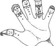 Coloriage et dessins gratuit Main avec des doigts pour les petits à imprimer