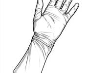 Coloriage Main dans des gants