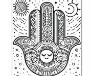 Coloriage Main de fatma