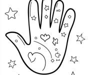 Coloriage Main d&eacute;cor&eacute; avec des &eacute;toiles