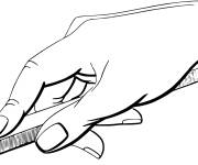 Coloriage Main en action