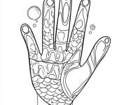 Coloriage Main en forme de poisson