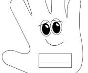 Coloriage et dessins gratuit Main en visage mignon comme signe à imprimer