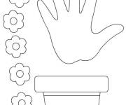 Coloriage et dessins gratuit Main et fleurs facile à imprimer