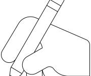 Coloriage Main qui &eacute;crit en &eacute;moji