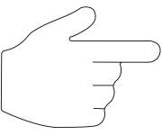 Coloriage Main revers pointant vers la droite emoji