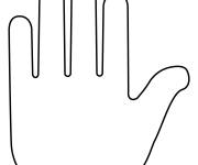 Coloriage Main simplifi&eacute; en maternelle
