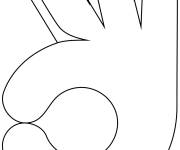 Coloriage Main symbole de d'accord en &eacute;moji