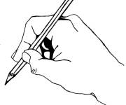 Coloriage Main tenant un crayon de couleur