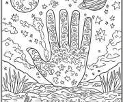 Coloriage Main zentangle
