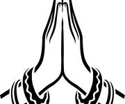 Coloriage Mains en geste de Namaste