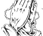 Coloriage Mains en pri&egrave;re d'un adulte