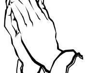 Coloriage Mains et la pri&egrave;re chr&eacute;tienne